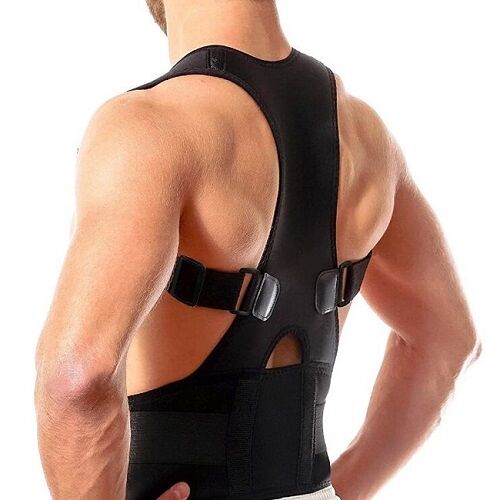 Magnetic lumbar lower back brace posture corrector support belt