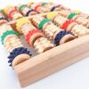 Natural wooden roller acupressure foot spa massager