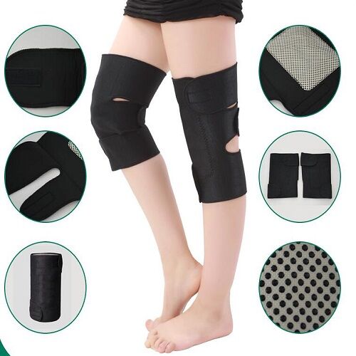 Neoprene tourmaline heated knee pads magnetic knee support brace