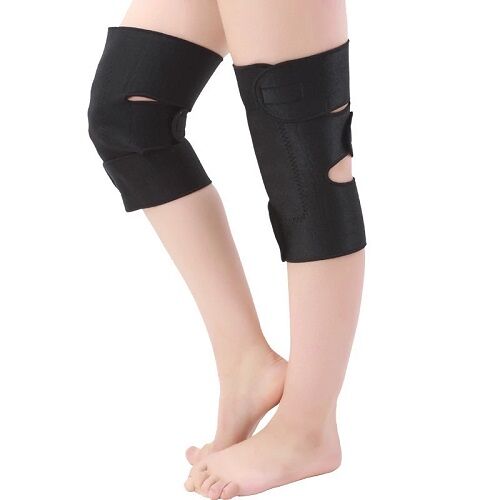 Neoprene tourmaline heated knee pads magnetic knee support brace